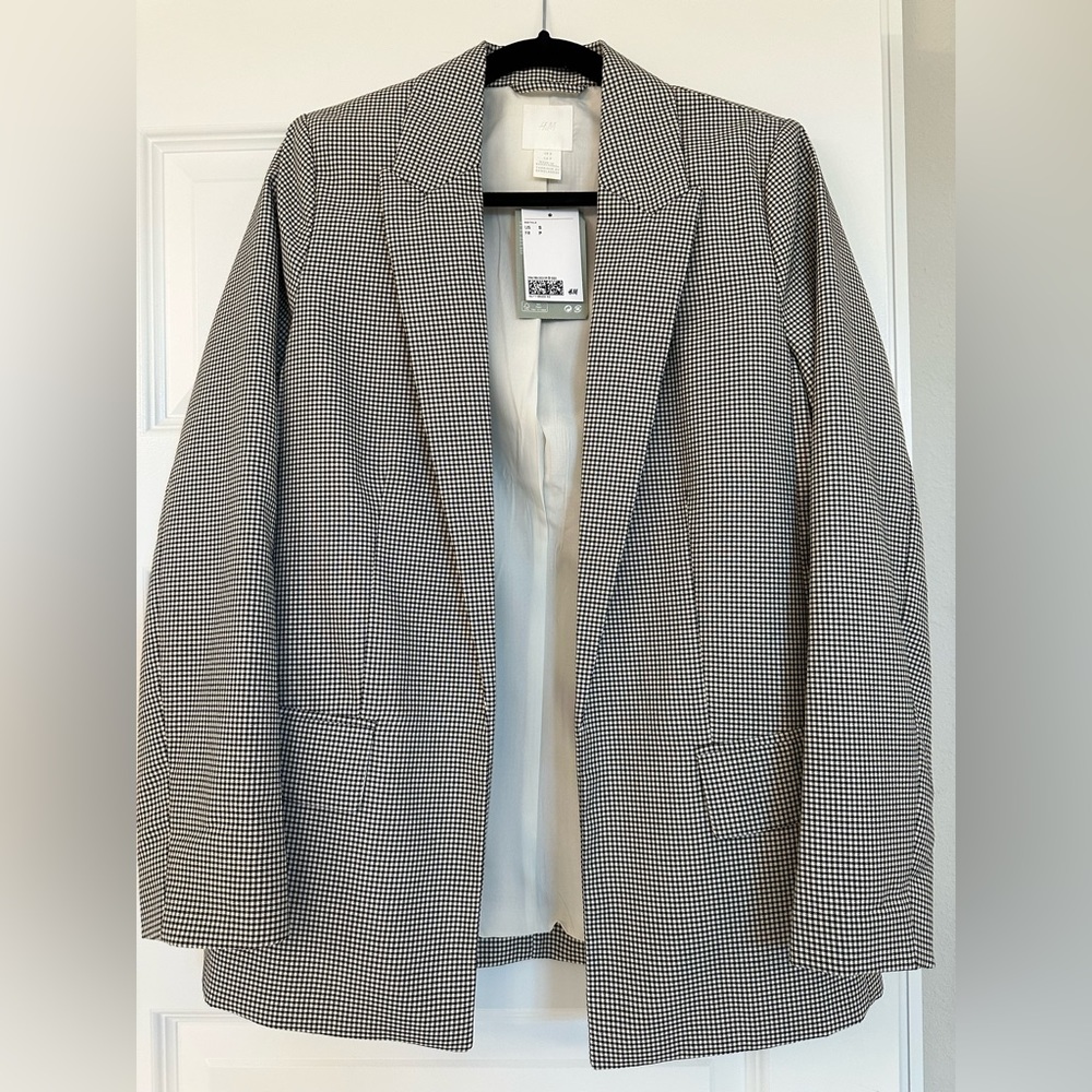 H&M Oversized Plaid Blazer in Small